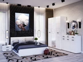 НЭНСИ NEW Кровать 1,6 м с ПМ (Белый глянец холодный/Белый) в Талице - talica.mebel-74.com | фото